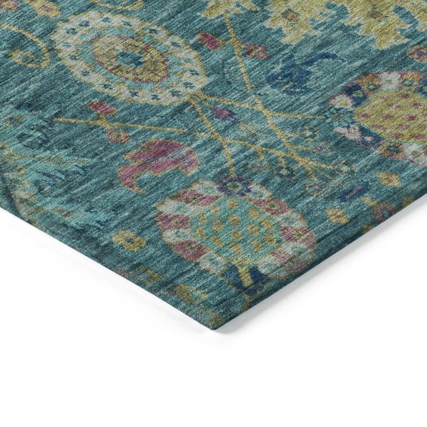 Chantille Machine Washable Indoor/Outdoor Abstract ACN2151 Teal 3 ft. x 5 ft. Area Rug