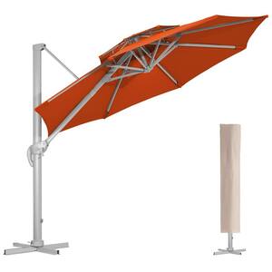 10 ft. Aluminum Cantilever Umbrella With Cover in Orange