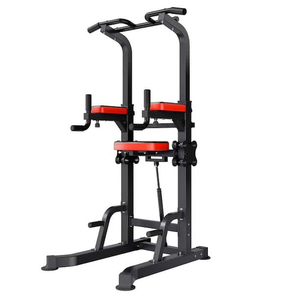 Pull Up Bar, 330 LBS. Power Tower Dip Station, Workout Dip Station with H-Shaped Stable Base & Assistance Platform