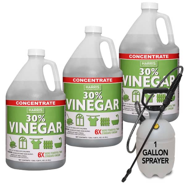 Harris 128 oz. 30% Cleaning Vinegar Concentrate (3-Pack) and 1 Gal. Tank Sprayer Value Pack
