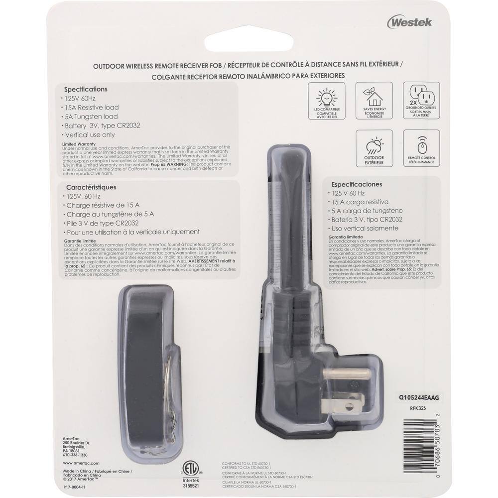 Black Weatherproof Outdoor Wireless Remote Control Kit