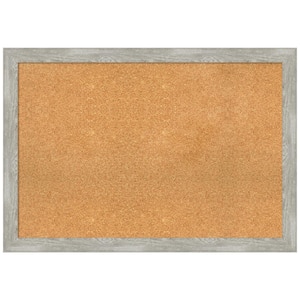 Dove Greywash 39.50 in. x 27.50 in. Narrow Framed Corkboard Memo Board