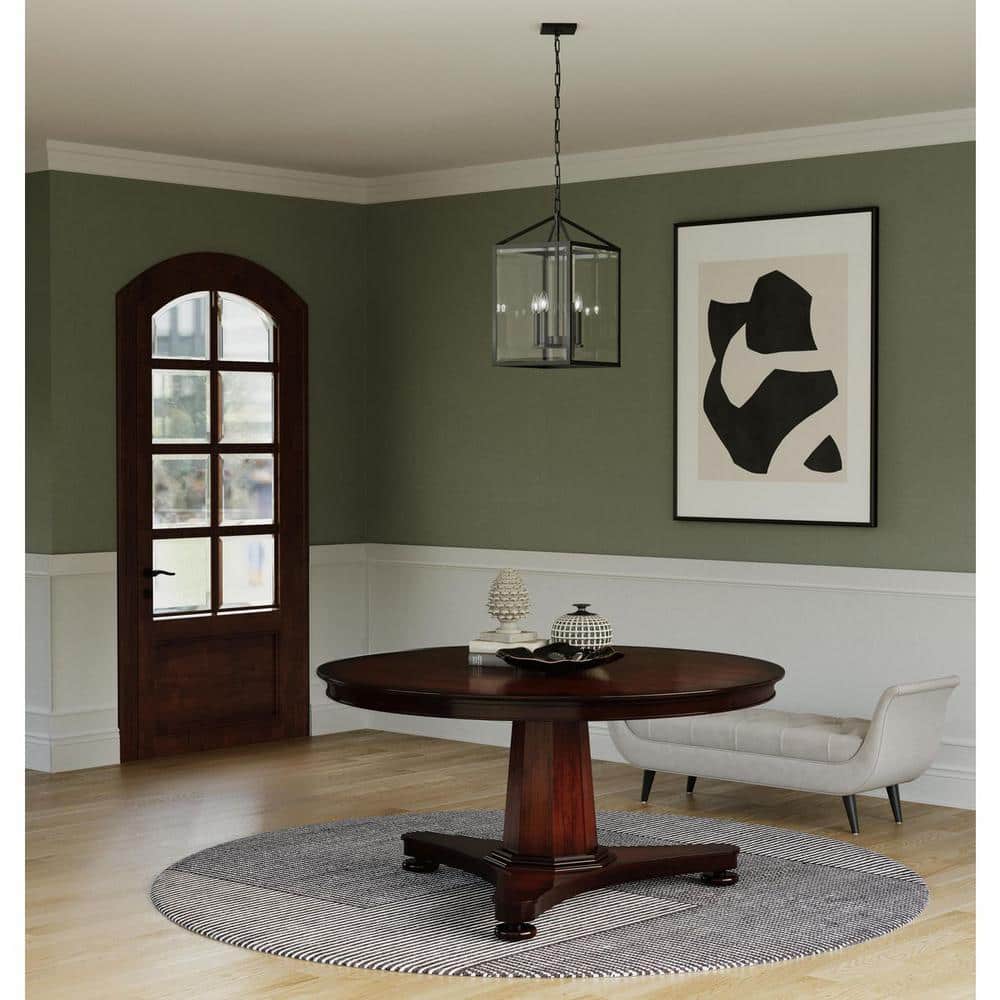 Hillcrest 4-Light 13 in. Matte Black Modern Farmhouse Foyer Light for Halls price history on PriceWatchPro
