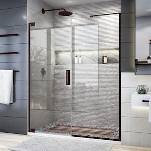 Elegance Plus 58 in. to 58 3/4 in. W x 72 in. H Pivot Frameless Shower Door in Oil Rubbed Bronze