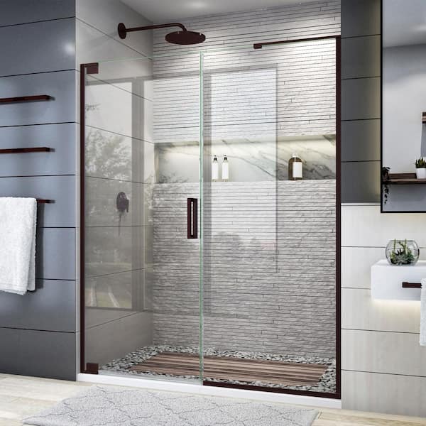 DreamLine Elegance Plus 58 in. to 58 3/4 in. W x 72 in. H Pivot Frameless Shower Door in Oil Rubbed Bronze