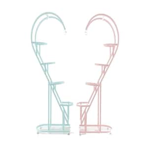 HONEY JOY 58in. H x27 in. W x 12 in. D Indoor White 5-Tier Metal