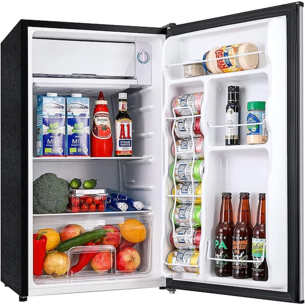 Unbranded 18.7 in. 3.2 cu.ft. Mini Refrigerator in Silver with Freezer, Reversible Door and 5-level Thermostatic Control