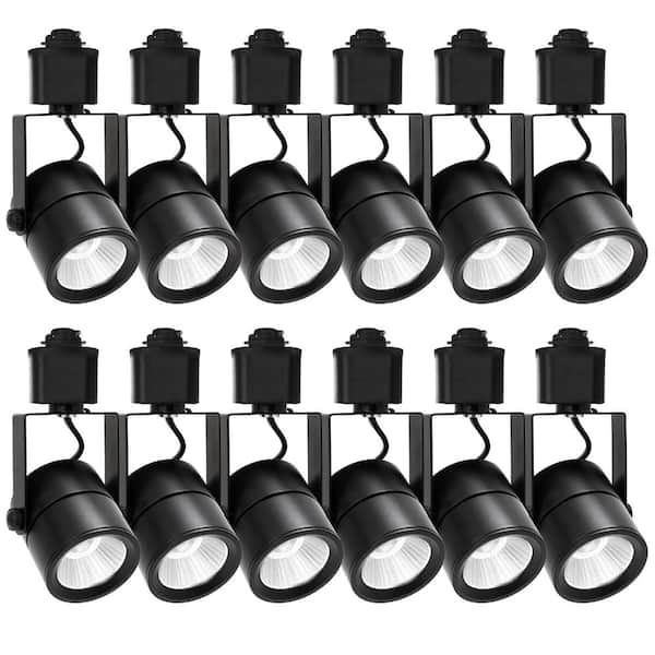 Dimmable LED Track Light Heads, 4000K Neutral White, H Type Track Lighting Fixture, 12-Pack Black