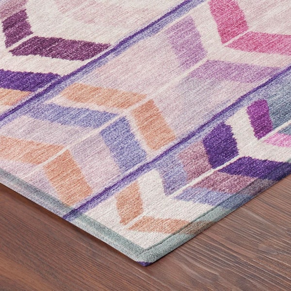 Chantille Machine Washable Indoor/Outdoor Abstract ACN2721 Purple 3 ft. x 4 ft. Area Rug