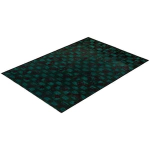 Green 6 ft. 2 in. x 8 ft. 9 in. Fine Vibrance One-of-a-Kind Hand-Knotted Area Rug