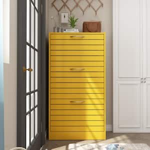 42.3 in. H x 22.4 in. W, Yellow Environment-Friendly High-Quality Particle Board Shoe Storage Cabinet (18 Pairs Max)