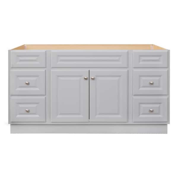 Glacier Bay Hampton 60 in. W x 21 in. D x 33.5 in. H Bath Vanity Cabinet without Top in Dove Gray