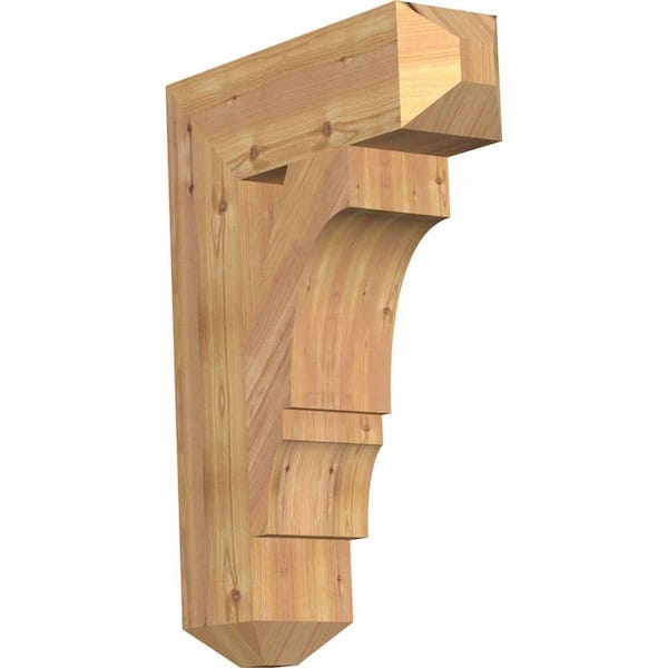 Ekena Millwork 5.5 in. x 28 in. x 20 in. Western Red Cedar Balboa Craftsman Smooth Bracket