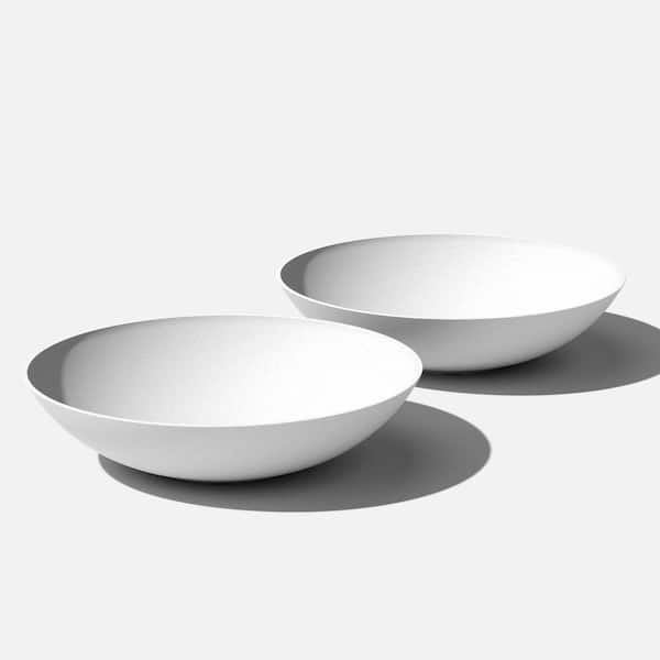 Veradek Lane Bowl 32 in. White Plastic Round Planter (2-Pack)