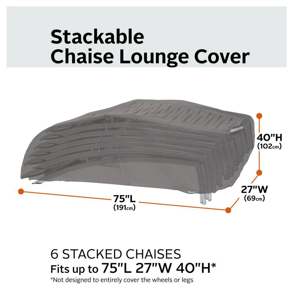 Ravenna Brown Water-Resistant Stackable Chaise Lounge Cover