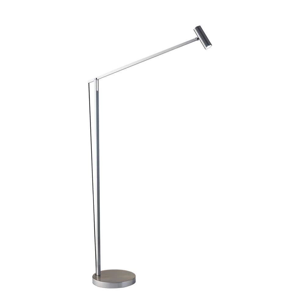 Adesso ADS360 Crane 60 in. Integrated LED Brushed Steel Floor Lamp -  AD9101-22