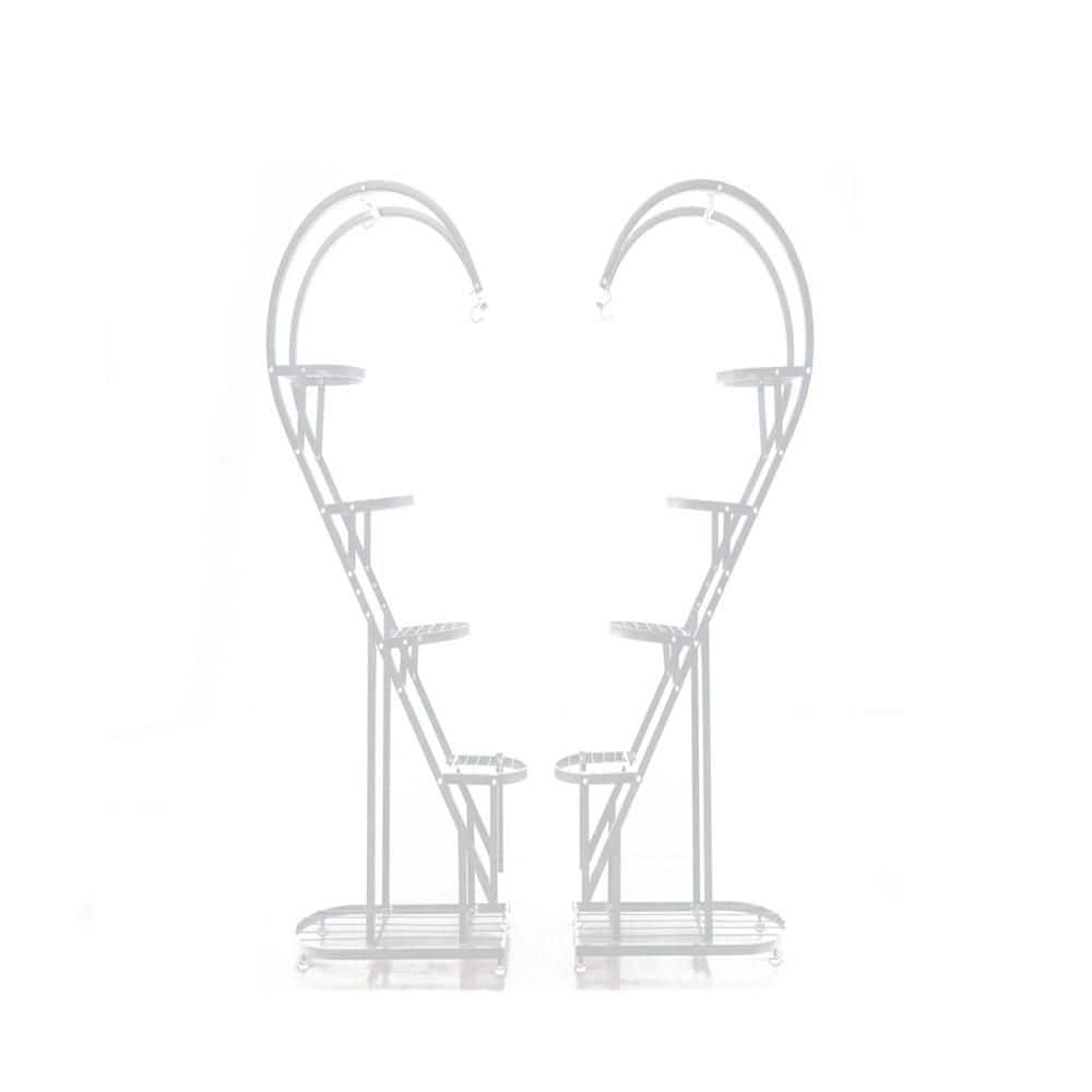 58in. H x27 in. W x 12 in. D Indoor White 5-Tier Metal Plant Stand, Heart-shaped Plant Shelf Tiered with 4 Hanging Hooks price history on PriceWatchPro