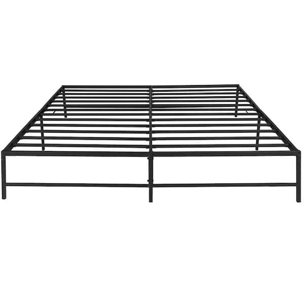 King Size Bed Frame 77 5 W Metal Platform Frames No Box Spring Needed Heavy Duty Steel Slat Support Black Khd Yt K09 Metal Platform Bed Frames No Box Spring, King Size Slatted Bed Base Black