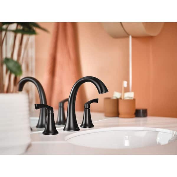 ウェア rokomoa MOEN Korek 8 in. Widespread Double Handle High-Arc Bathroom Faucet