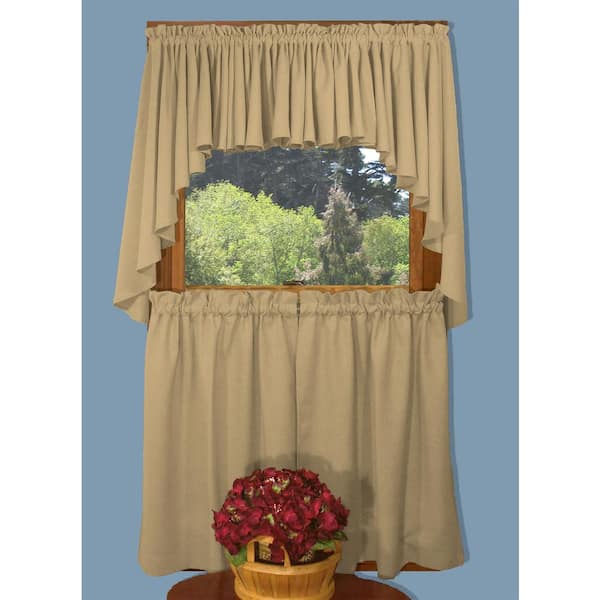 RICARDO Harvest Solid Rod Pocket Room Darkening Curtain - 57 in. W x 36 in. L (Set of 2)