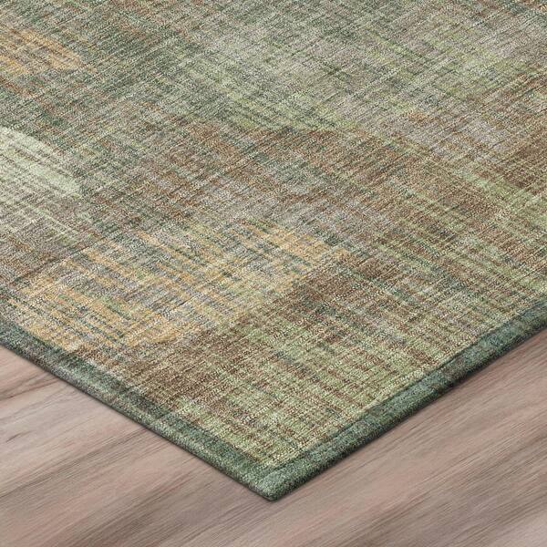 Chantille Machine Washable Indoor/Outdoor Abstract ACN3162 Green 2 ft. x 7 ft. Runner Rug