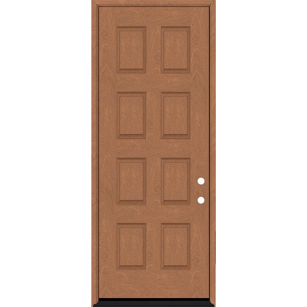 Regency 36 in. x 96 in. 8-Panel LHIS Autumn Wheat Stain Mahogany Fiberglass Prehung Front Door price history on PriceWatchPro