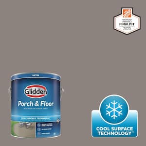 1 gal. PPG1005-5 Elephant Gray Satin Interior/Exterior Porch and Floor Paint with Cool Surface Technology