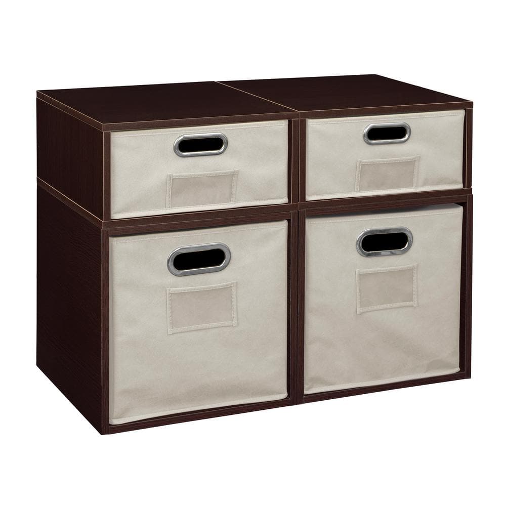 19.5 in. H x 26 in. W x 13 in. D Wood 4- Cube Organizer