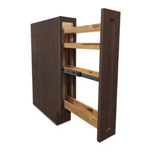 Espresso Plywood Shaker Stock Ready to Assemble Base Spice Pull Kitchen Cabinet 9 in. W x 34.5 in. H x 24 in. D