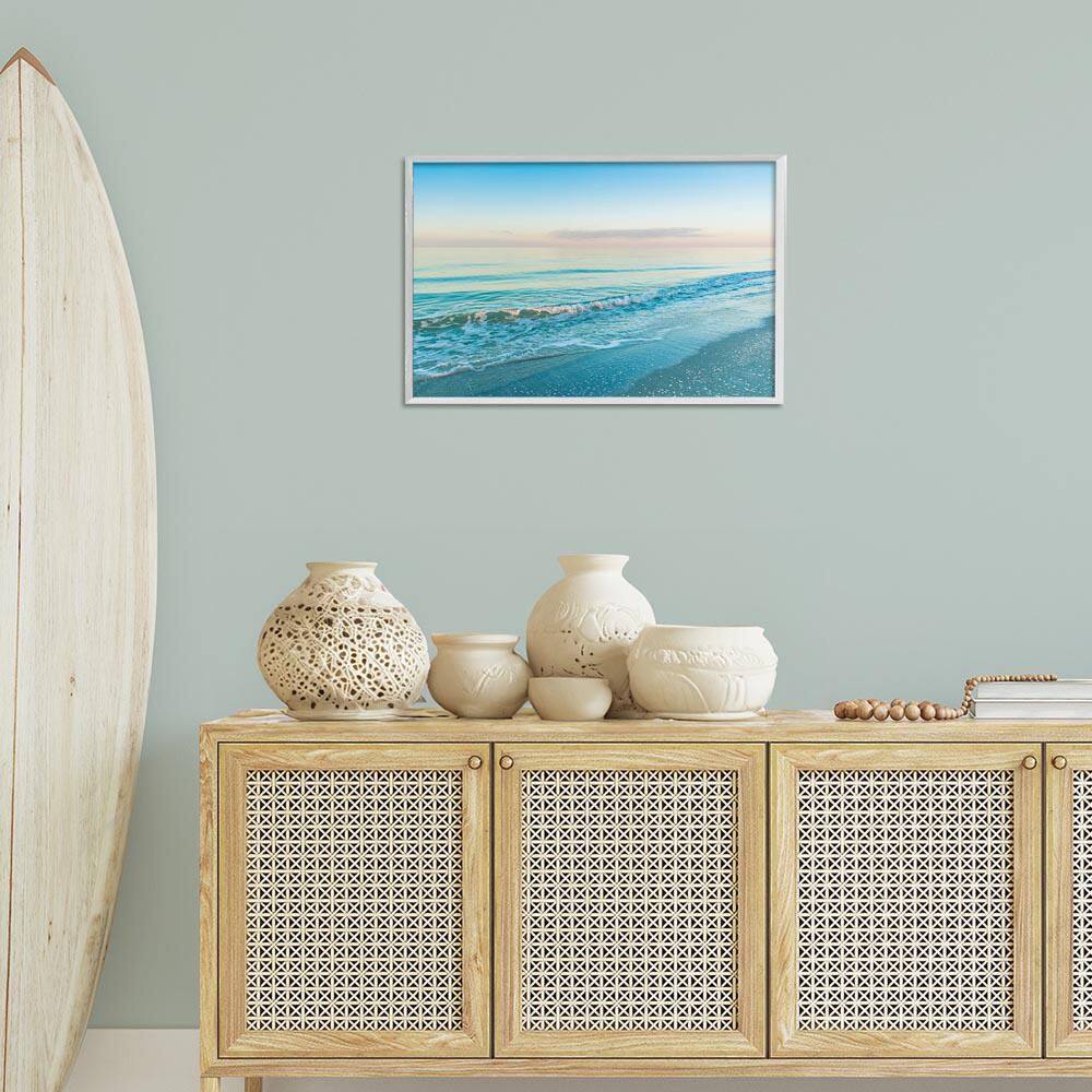 Serene Waves at Sunrise by Mary Lou Johnson White Framed Nature Giclee Art Print 16 in. x 24 in. price history on PriceWatchPro