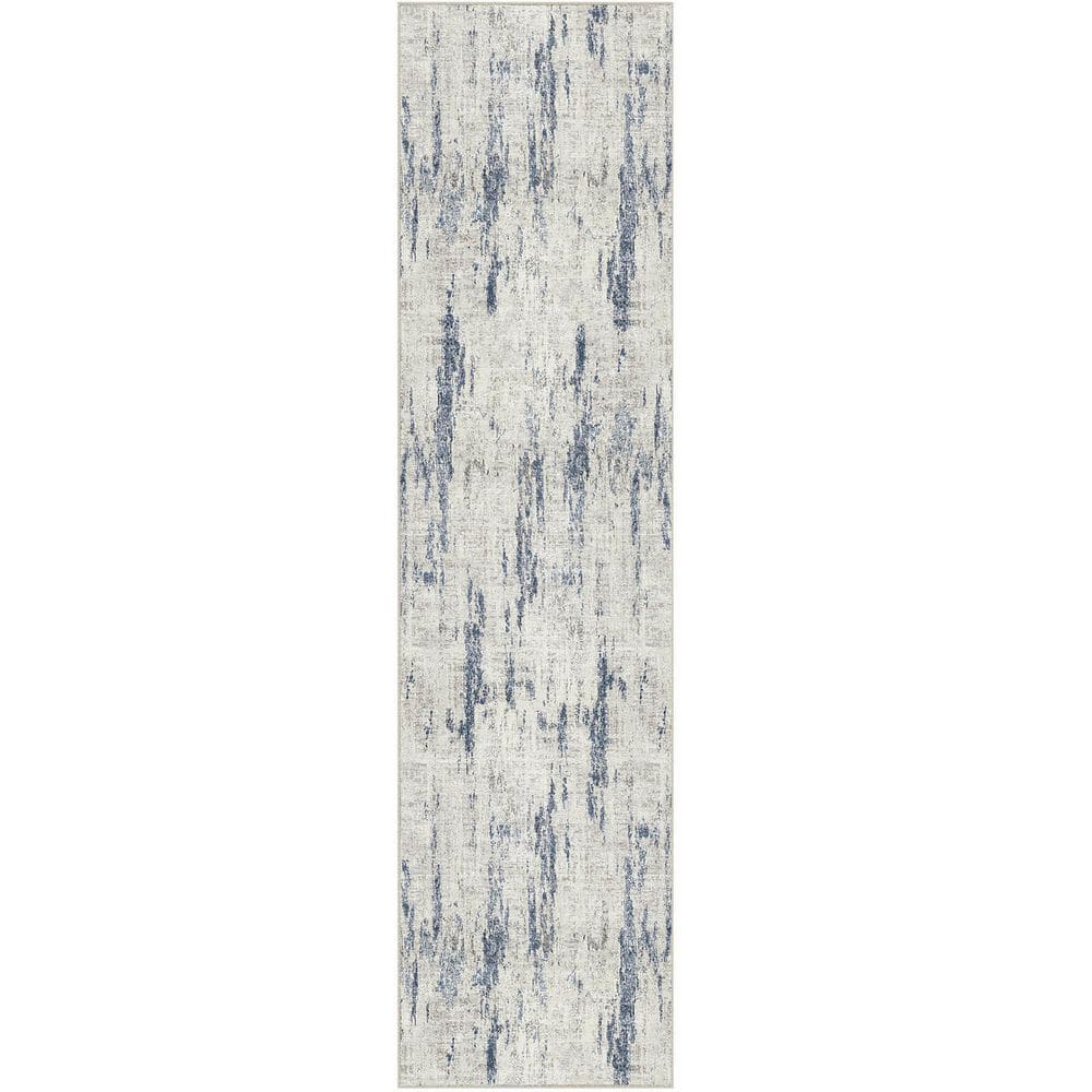 Plum Rain Blue/Beige 2 ft. x 8 ft. Washable Modern Abstract Runner Rug price history on PriceWatchPro