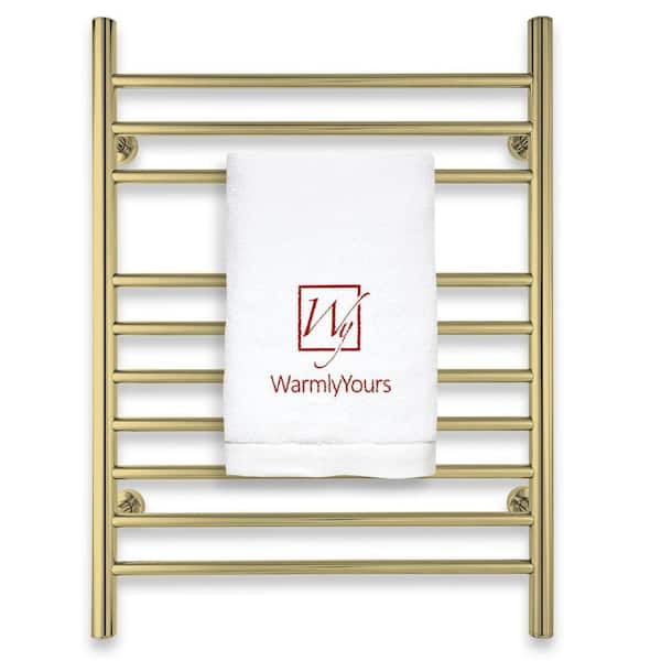 Infinity 10-Bars Plug-In and Hardwire 120-Volt 32 in. Towel Warmer in Polished Gold