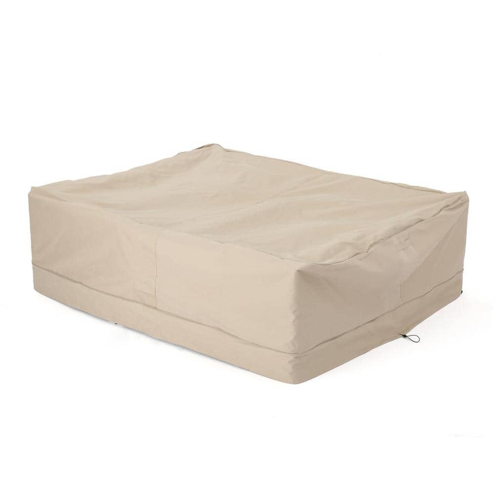 86 in. x 65 in. Outdoor Beige Large Rectangle Patio Set Cover, Waterproof F