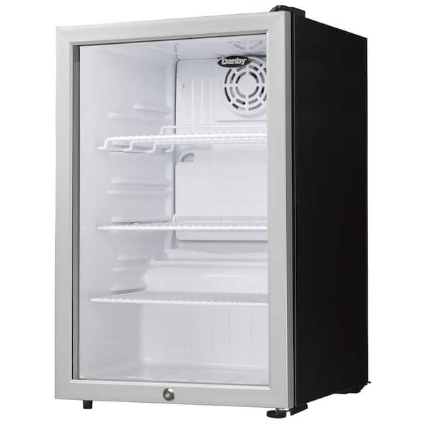 2.6 cu. ft. Compact Glass Door Fridge in Platinum