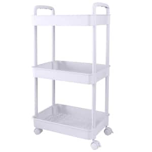 3-Tier Rolling Cart in White