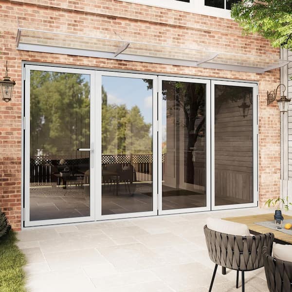 ARK DESIGN 144 in. x 80 in. Right Swing Tempered Glass White