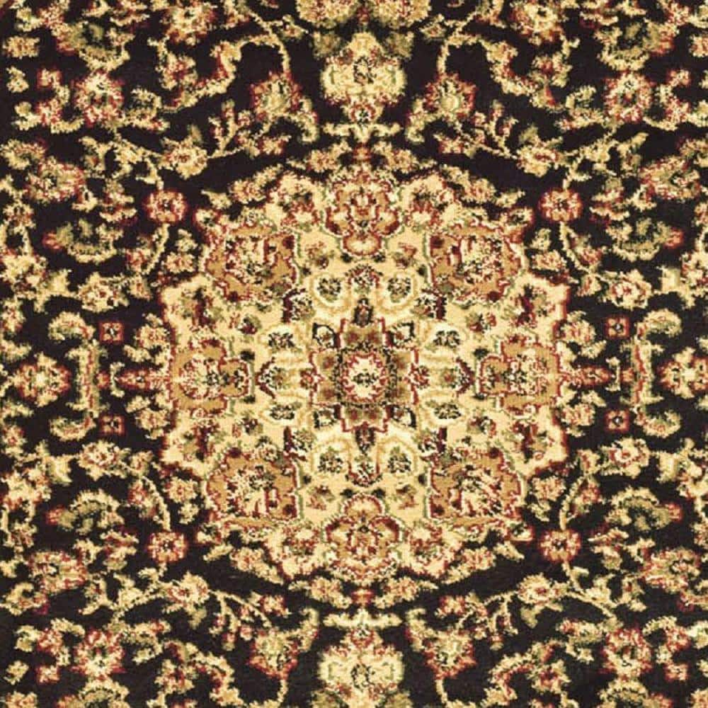 Elegant Black and Ivory Floral Reversible Area Rug - 3'3" x 5'3"