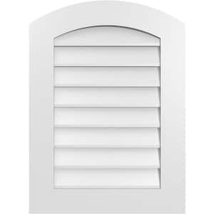 22 in. x 30 in. Arch Top Surface Mount PVC Gable Vent: Functional with Standard Frame