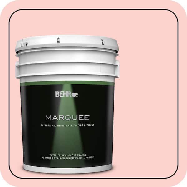 BEHR MARQUEE 5 gal. #150A-2 Rose Sorbet Semi-Gloss Enamel Exterior Paint & Primer