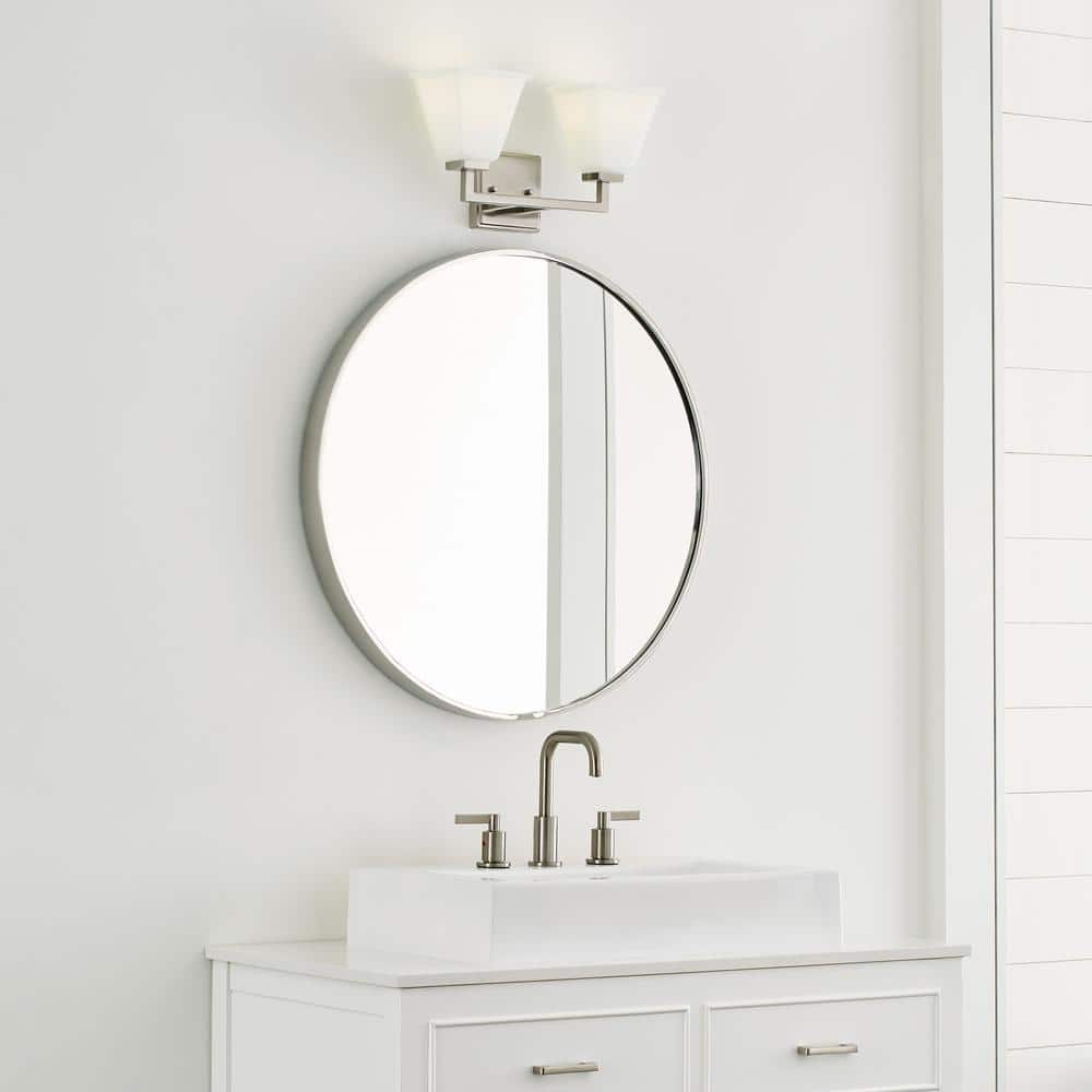 Ellis Harper Brushed Nickel 2-Light Vanity with Etched Glass