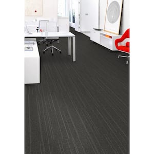 Fixed Attitude - Charcoal - Gray Commercial 24 x 24 in. Glue-Down Carpet Tile Square (96 sq. ft.)