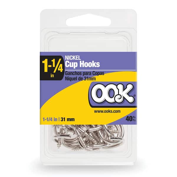 Arrow 1-1/4 Cup Hooks - 18-Pack, Avaialble in Multiple Colors