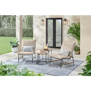 Norwich 4-Piece Padded Sling Outdoor Conversation Set with Side Tables