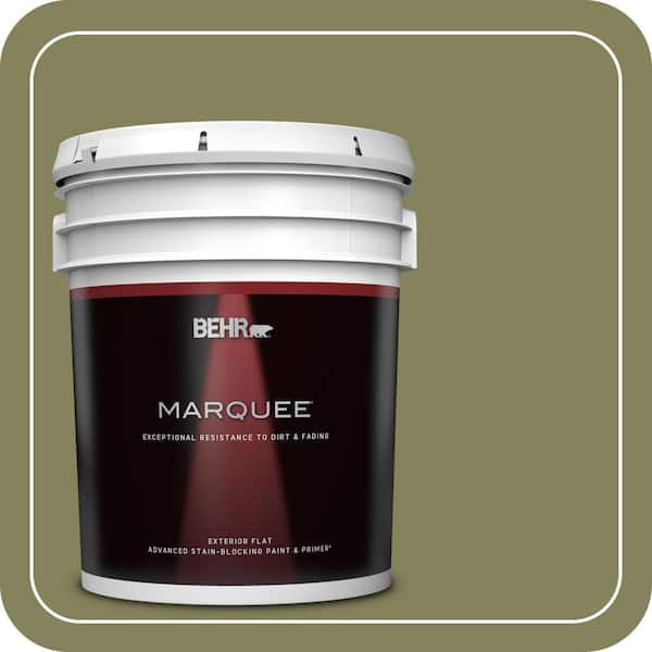 BEHR MARQUEE 5 gal. #PMD-47 Martini Olive Flat Exterior Paint & Primer