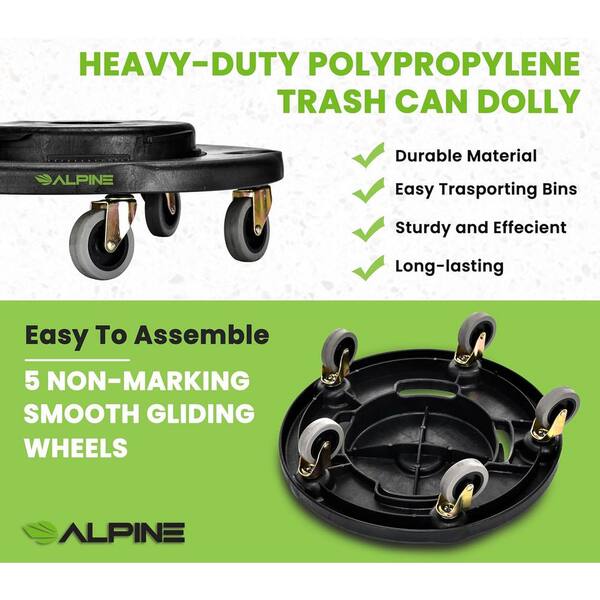 Alpine Industries 32 Gal. Universal Trash Can Dolly (5-Pack) 471