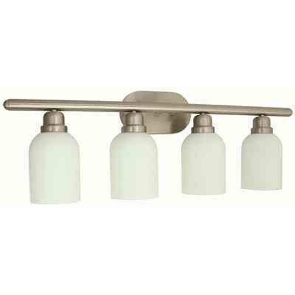 Monument 4-Light Brushed Nickel Bath Light 2479608 - The Home Depot
