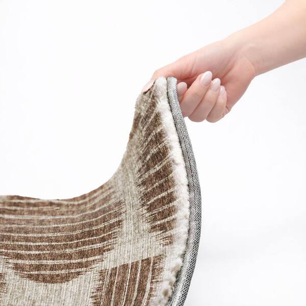 Dream Shag Premium Machine Washable Abstract ADS119 Brown 5 ft. x 7 ft. 6 in. Area Rug
