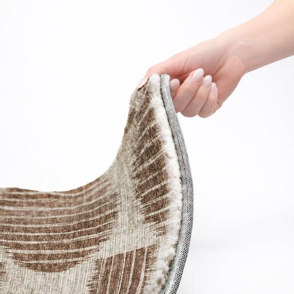 Dream Shag Premium Machine Washable Abstract ADS119 Brown 9 ft. x 12 ft. Area Rug
