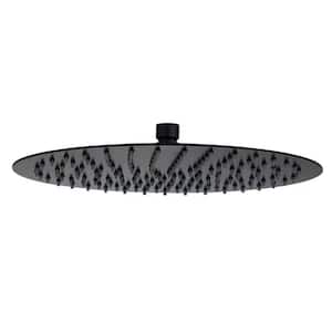 1-Spray Pattern with 1.8 GPM 12 in. Wall Mount Rain Fixed Shower Head High Pressure Adjustable Showerhead in Matte Black