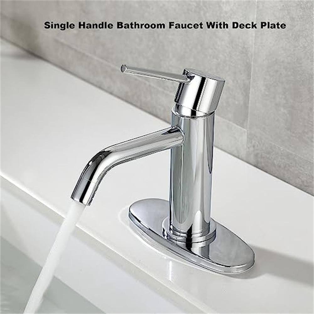 Chrome Single Handle Bathroom Faucet with Pop-Up Drain